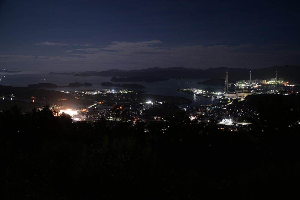 津乃峰山から橘湾の夜景